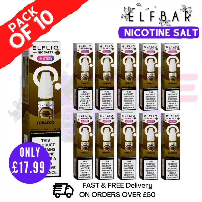 Tobacco ElfLiq Nic Salt BOX OF 10 – ONLY £17.99