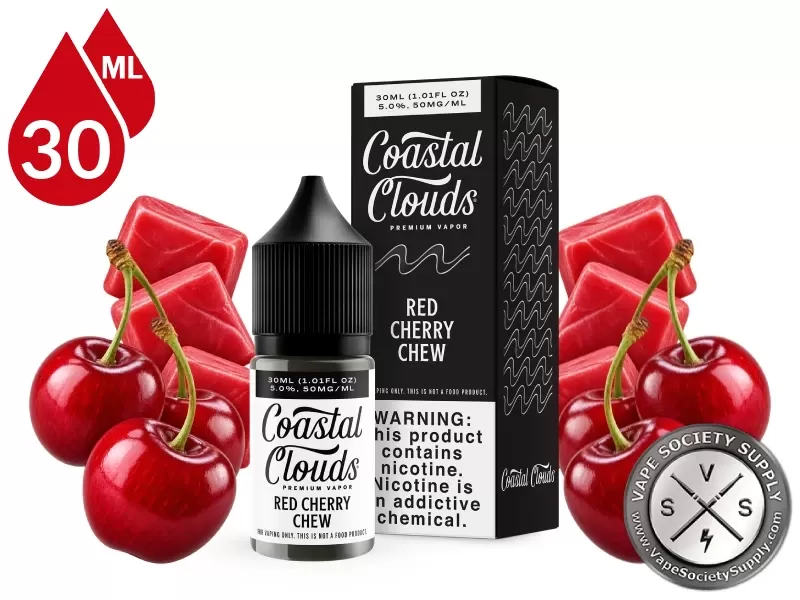 Red Cherry Chew Coastal Clouds Salt 30ml - Vape Product, Vape Product