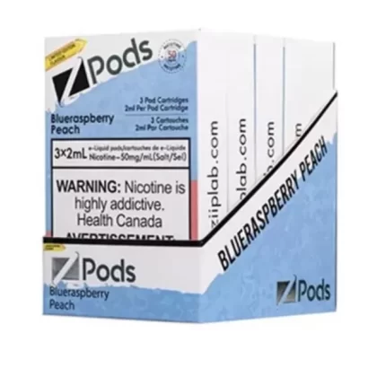 Z pods STLTH Compatible – Blue Raspberry Peach - Nicotine#Supreme Nic Blend 2% with 50MG Throat HitOutside Ontario>Ontario