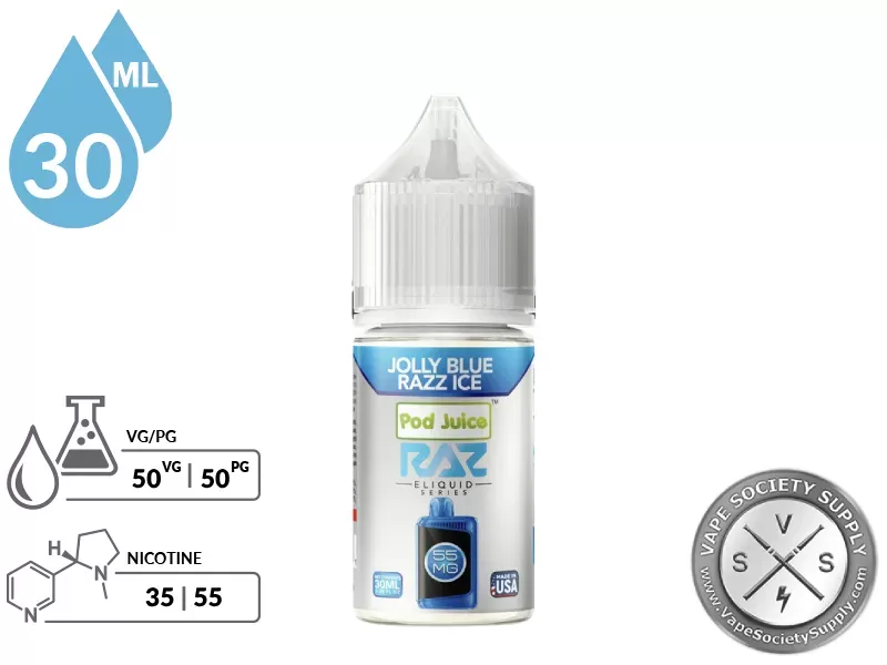 Jolly Blue Razz Ice Pod Juice x RAZ Salt 30ml - Image 2