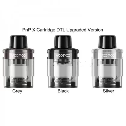 VOOPOO PnP X Replacement Empty Pod Cartridge Upgraded Version 2pcs/pack - Black / Standard MTL Version