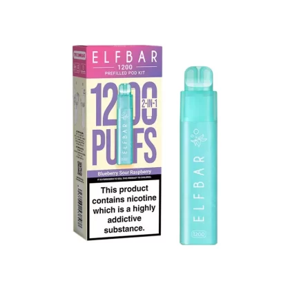 Elf Bar 1200 Blueberry Sour Raspberry Prefilled Pod Vape - Nicotine Strength#20mg (A2DB6D)