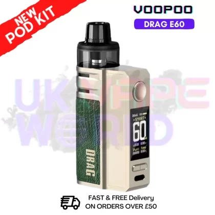 Golden Voopoo Drag E60 pod Kit + Free Nicsalt