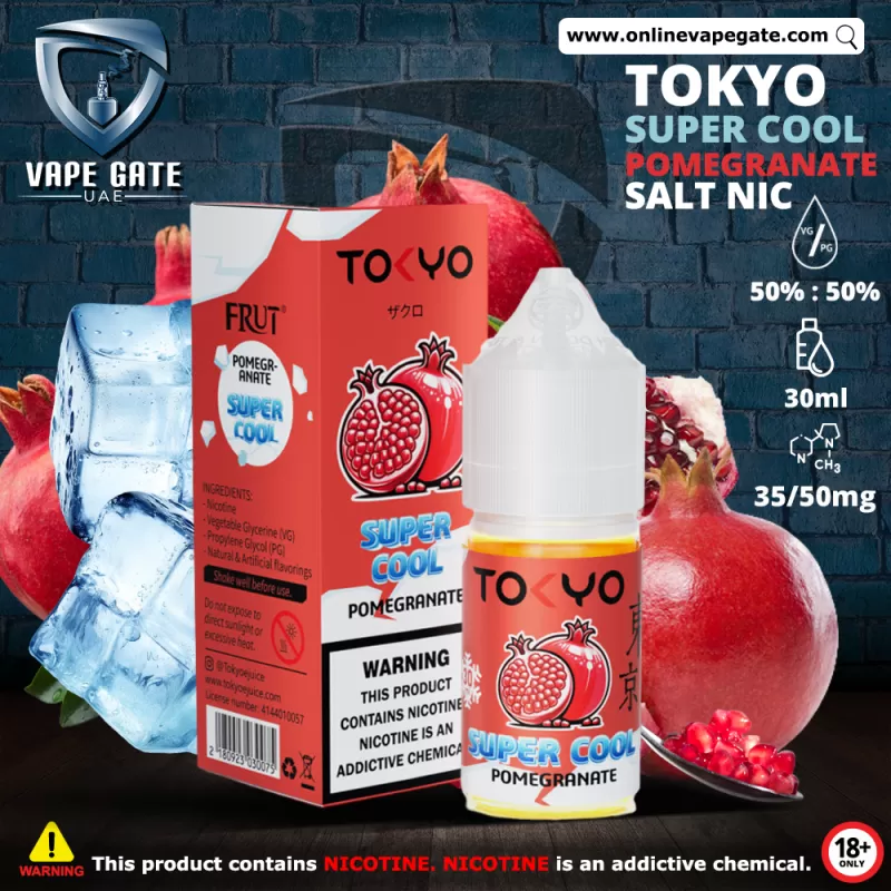 Tokyo Super Cool Pomegranate Saltnic 30ml - 50 mg - 30 ml