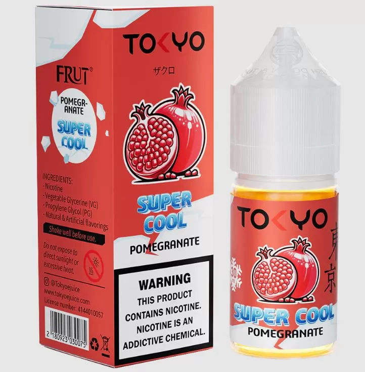 Tokyo Super Cool Pomegranate Saltnic 30ml - 50 mg - 30 ml - Image 2