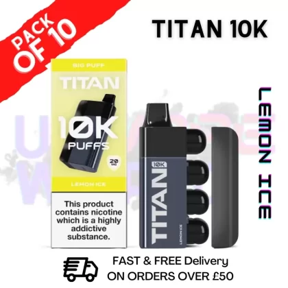 Lemon ICE – Titan 10K Prefilled Vape Kit Box Pack Of 10