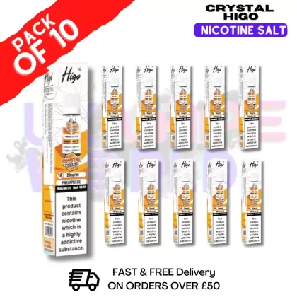 Pineapple Ice Crystal Higo Nic Salt Box Of 10