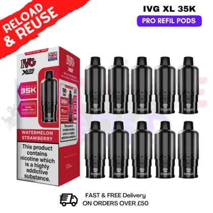Watermelon Strawberry IVG XL 35K Replacement Pods Box Of 10