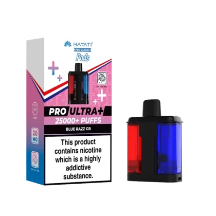Hayati Pro Ultra Plus 25k Prefilled Pods Blue Razz GB - Ecigpremium