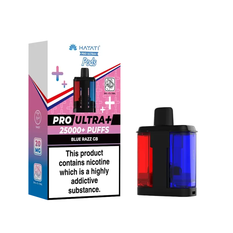 Hayati Pro Ultra Plus 25k Prefilled Pods Blue Razz GB - Ecigpremium