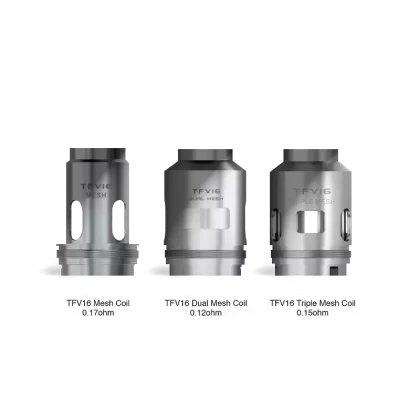 Smok TFV16 Replacement Coils (3-Pack) - 0.12Ω Dual Mesh Coil, 0.15Ω Triple Mesh Coil