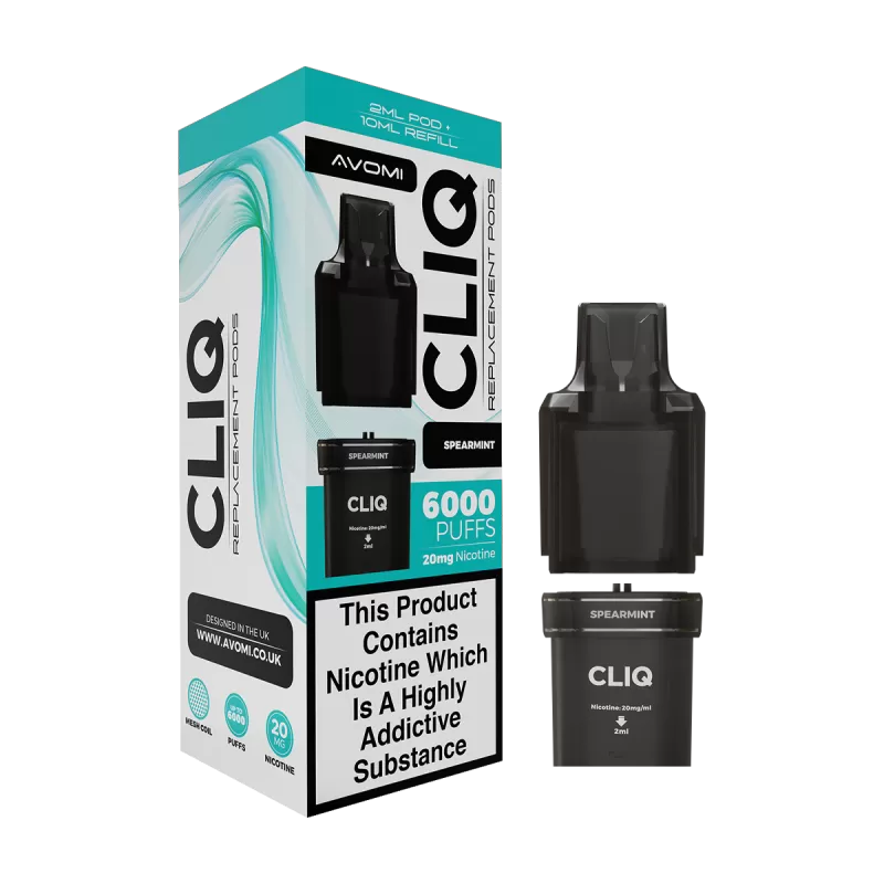 Spearmint Avomi Cliq 6000 Refill Pack - 20mg - Vape Product (DF76A6)