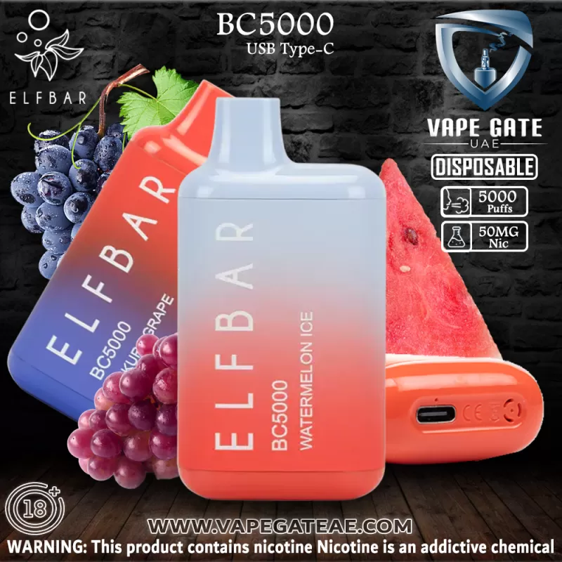 ELF Bar BC5000 Puffs Disposable Pod Device - Strawberry Mango / 50 mg - Image 3