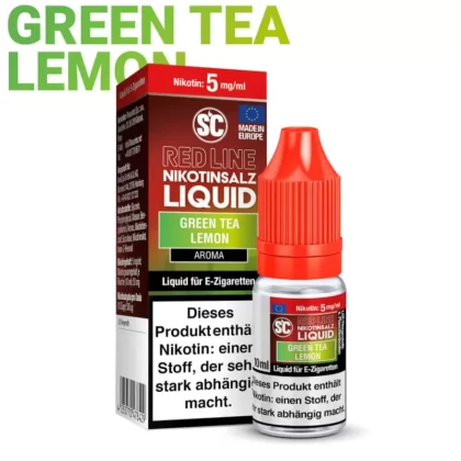 SC Red Line Nikotinsalz Liquid – Green Tea Lemon - 10mg/ml, 5mg/ml; Grüner Tee, Zitrone