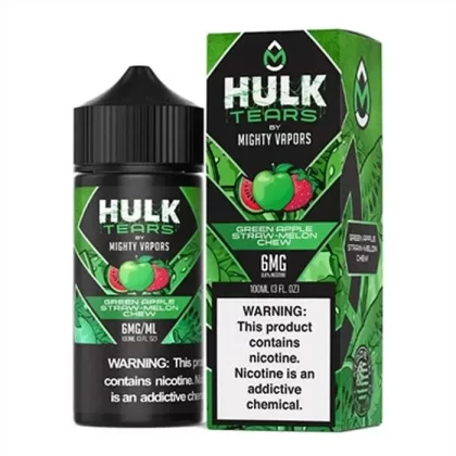 Green Apple Straw Melon Chew E-Liquid by Hulk Tears x Mighty Vapors - Size#100ml~Nicotine#3MG>6MG