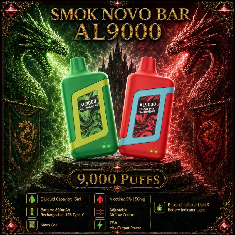 Smok Novo Bar AL9000 - Raspberry Jam (BLK Series) / Orange Peach