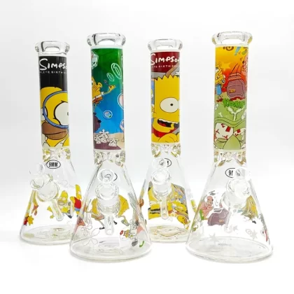 Beaker Glass Bong – Cartoon Design – 14″