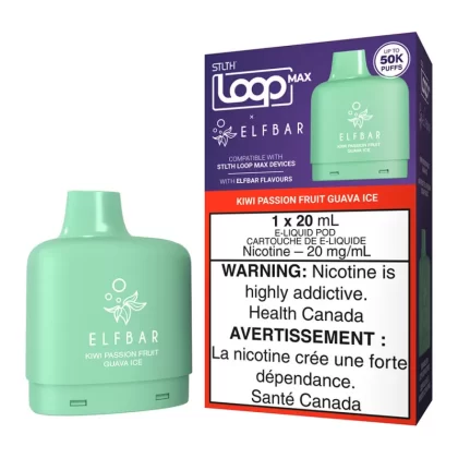 STLTH Loop Max X Elf Bar E-Liquid Pod Pack - Kiwi Passion Fruit Guava Ice 20ml - 20mg/ml