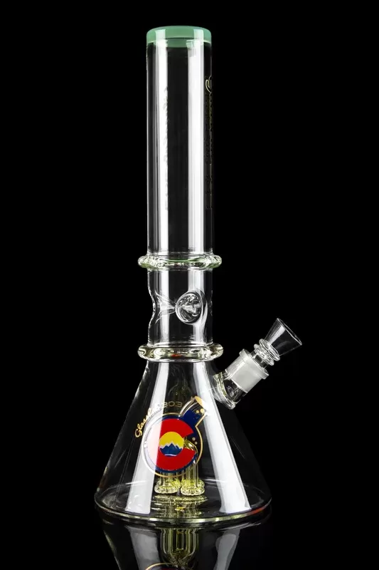 Glasslab 303 Quad Circ Perc Beaker - Color#Mint>Teal
