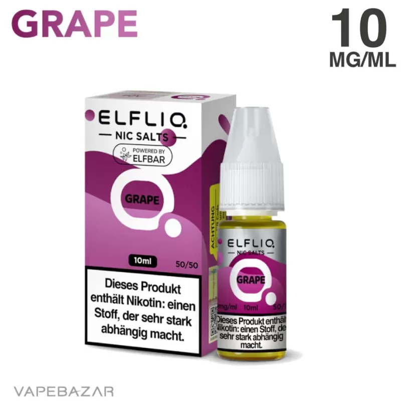 Elfliq Nikotinsalz Liquid 10ml – Grape 10mg/ml Nikotin - Image 2