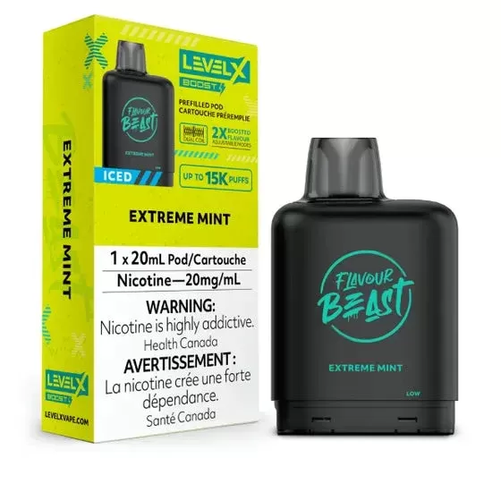 LEVEL X FLAVOUR BEAST BOOST POD 20ML – EXTREME MINT ICED