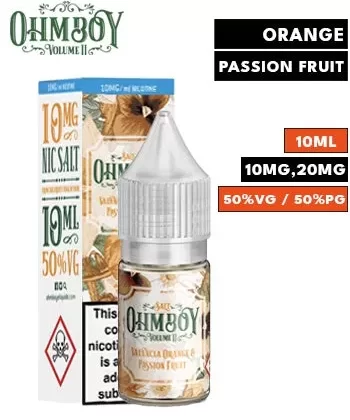 Valencia Orange & Passionfruit Nic Salt eLiquid by Ohm Boy Volume II - 20mg / 10ml