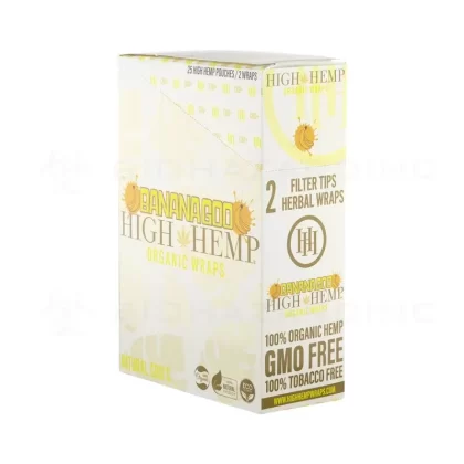 High Hemp | Organic Hemp Blunt Wraps | 100mm – Banana Goo – 25 Count