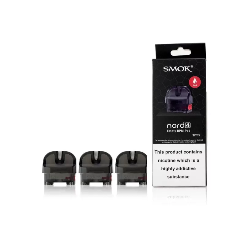 SMOK Nord 4 Replacement Pods – Singles and Packs - Single Pod, Pack of 3 x Pods; Compatible With RPM Coils, Compatible With RPM2 Coils