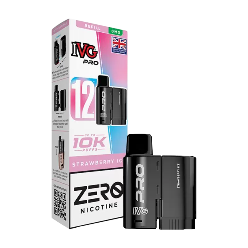 Strawberry Ice IVG Pro 12 Refill Pack - 0mg - Image 3