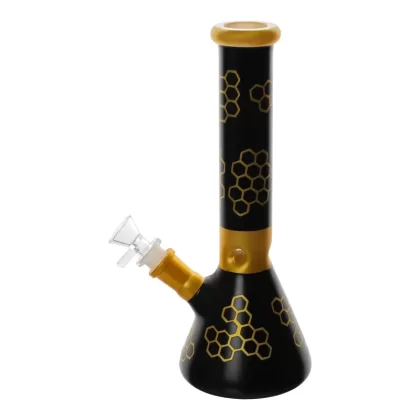 Black Honeycomb Beaker Bong – 10in