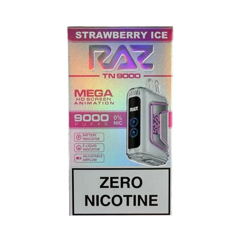 Strawberry Ice – RAZ TN9000 – Zero Nicotine