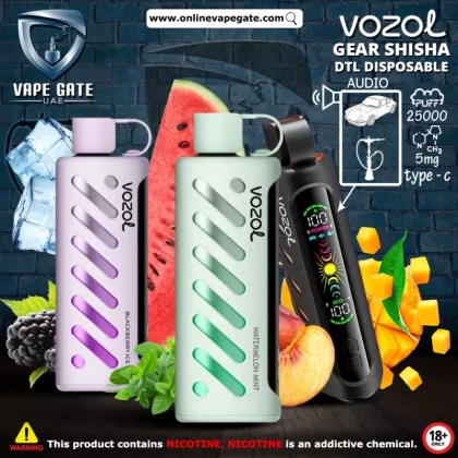 Vozol Gear Shisha DTL DISPOSABLE POD (25,00 PUFFS) - 5 mg / Grape Mint