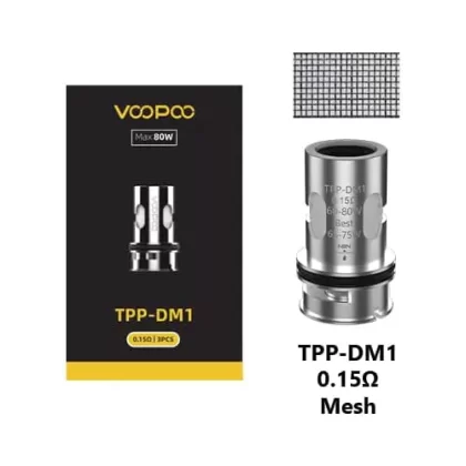 Voopoo TPP Replacement Coils 3 Pack - 0.15ohm TPP-DM1, 0.15ohm TPP-DM3