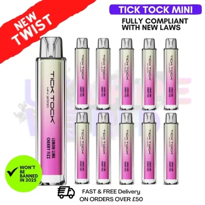 Lemon Lime Cherry Fizz Tick Tock Mini 2000 Box Of 10