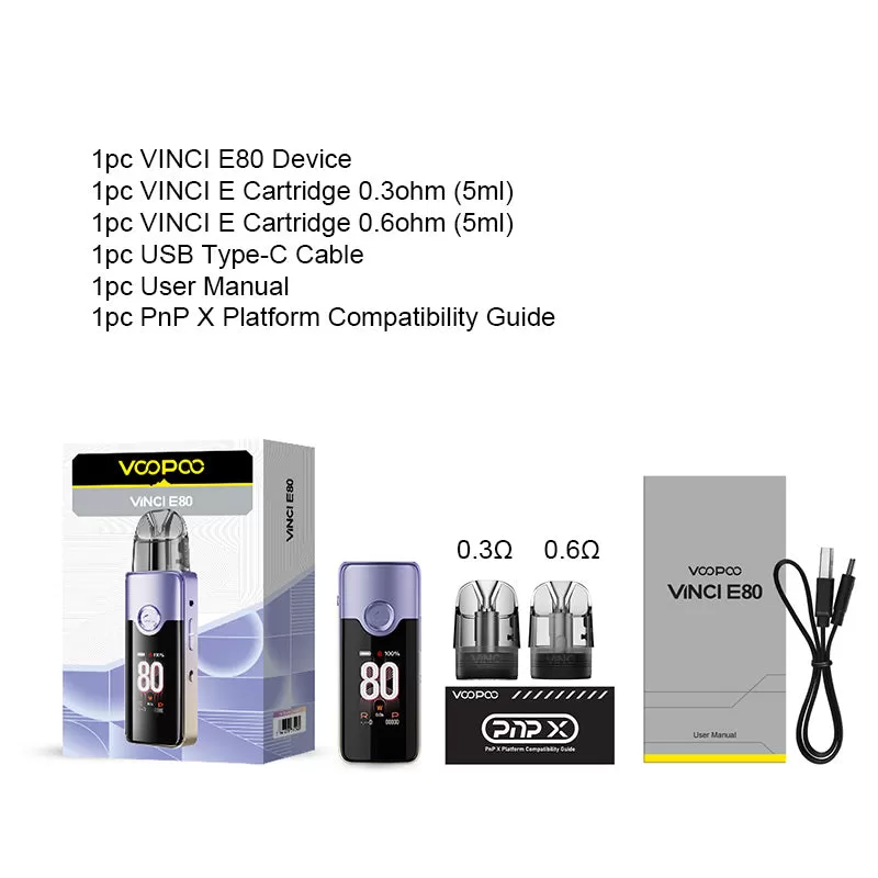 VOOPOO VINCI E80 Pod Kit 80W - Purple-Gold Gradient - Image 3