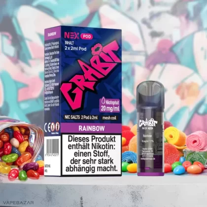 Grabit Nex Pods – Rainbow (2er Pack) (ELFA Kompatibel) - Süßigkeiten; ca. 1200 insgesamt