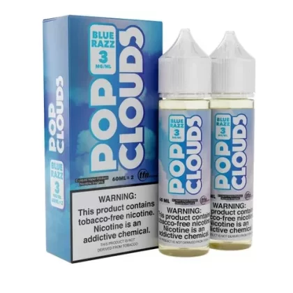 Pop Clouds Blue Razz Synthetic Nicotine 120ml E-Juice