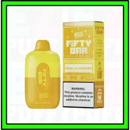 Vanilla Custard – FIFTY BAR – MADE IN USA by Beard Vape – 6500 Puff Disposable