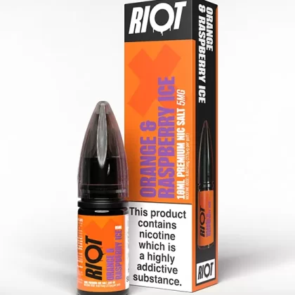 Orange & Raspberry Ice Nic Salt E-Liquid - Riot X - 5mg - PG 50%