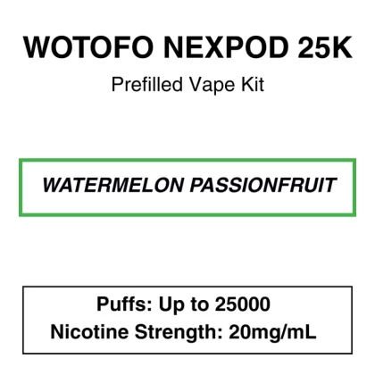 Wotofo – Nexpod 25K – Prefilled Vape Kit – Watermelon Passionfruit