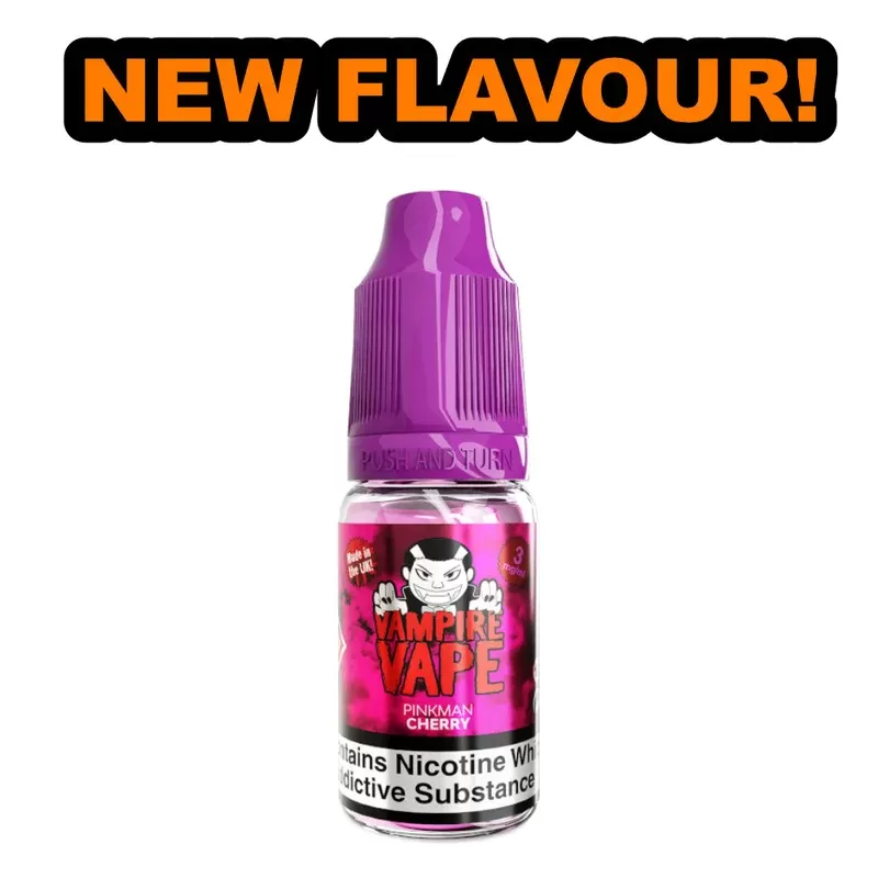 Vampire Vape Pinkman Cherry E-Liquid – Rich Cherry Bliss in 3mg, 6mg, 12mg, and 18mg