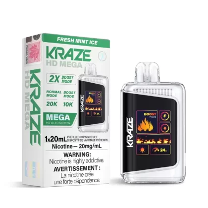 Kraze HD Mega Fresh Mint Ice (20K Puffs) Disposable Vape - STRENGTH#20MG>20MG (ONT-TAX)