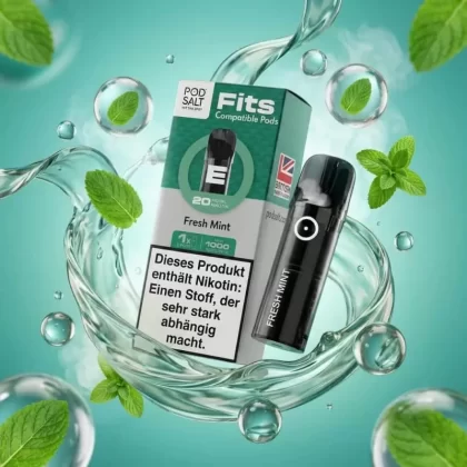 Pod Salt Fits Pods – Fresh Mint 20mg/ml (3er Pack) - Pod Salt / 20mg/ml / 2ml / ca. 1.000 pro 3er-Pack / Propylenglykol / pflanzliches Glycerin / Aromastoffe / Nikotin / Ja