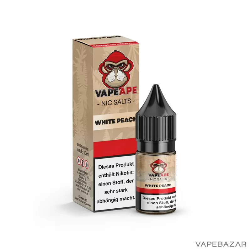 VapeApe – White Peach – Nic Salts - 10mg/ml, 20mg/ml - Image 3
