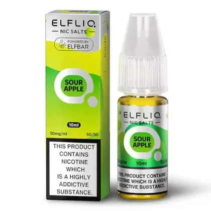 SOUR APPLE NICOTINE SALT E-LIQUID BY ELFLIQ – ELFBAR