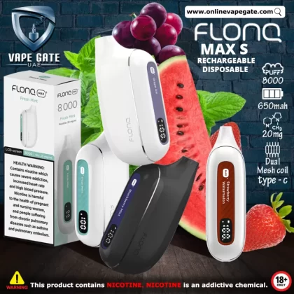 FLONQ MAX S RECHARGEABLE DISPOSABLE VAPES (8,000PUFFS)