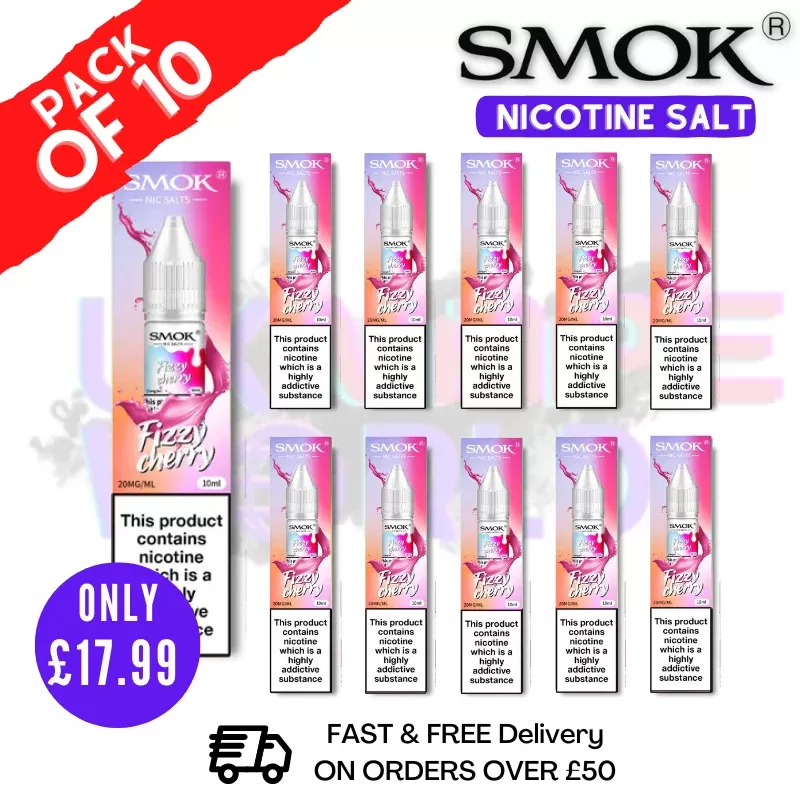 Fizzy Cherry Smok Nic Salt E Liquid BOX OF 10