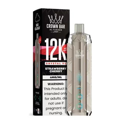 Strawberry Cherry – AL Fakher Crown Bar Crystal V2 Disposable Vape 12000 Puffs