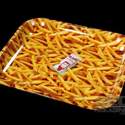 RAW French Fries Large Metal Rolling Tray 1/Box