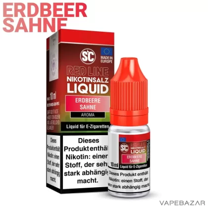 SC Red Line Nikotinsalz Liquid – Erdbeere Sahne - 10mg/ml, 5mg/ml